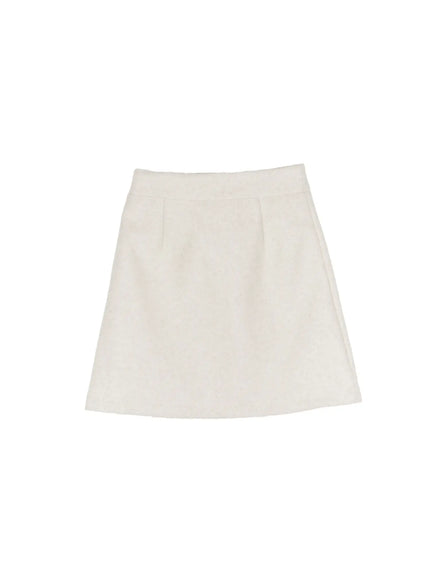timeless-wool-a-line-mini-skirt-cn526 / Light beige