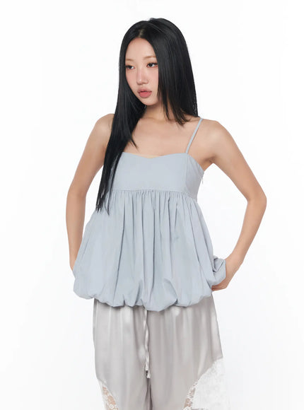 elegant-balloon-hem-sleeveless-top-cy512 / Light blue