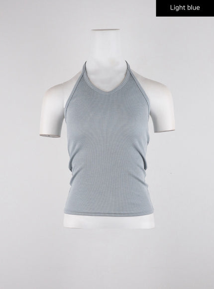 halter-sleeveless-top-cd311 / Light blue