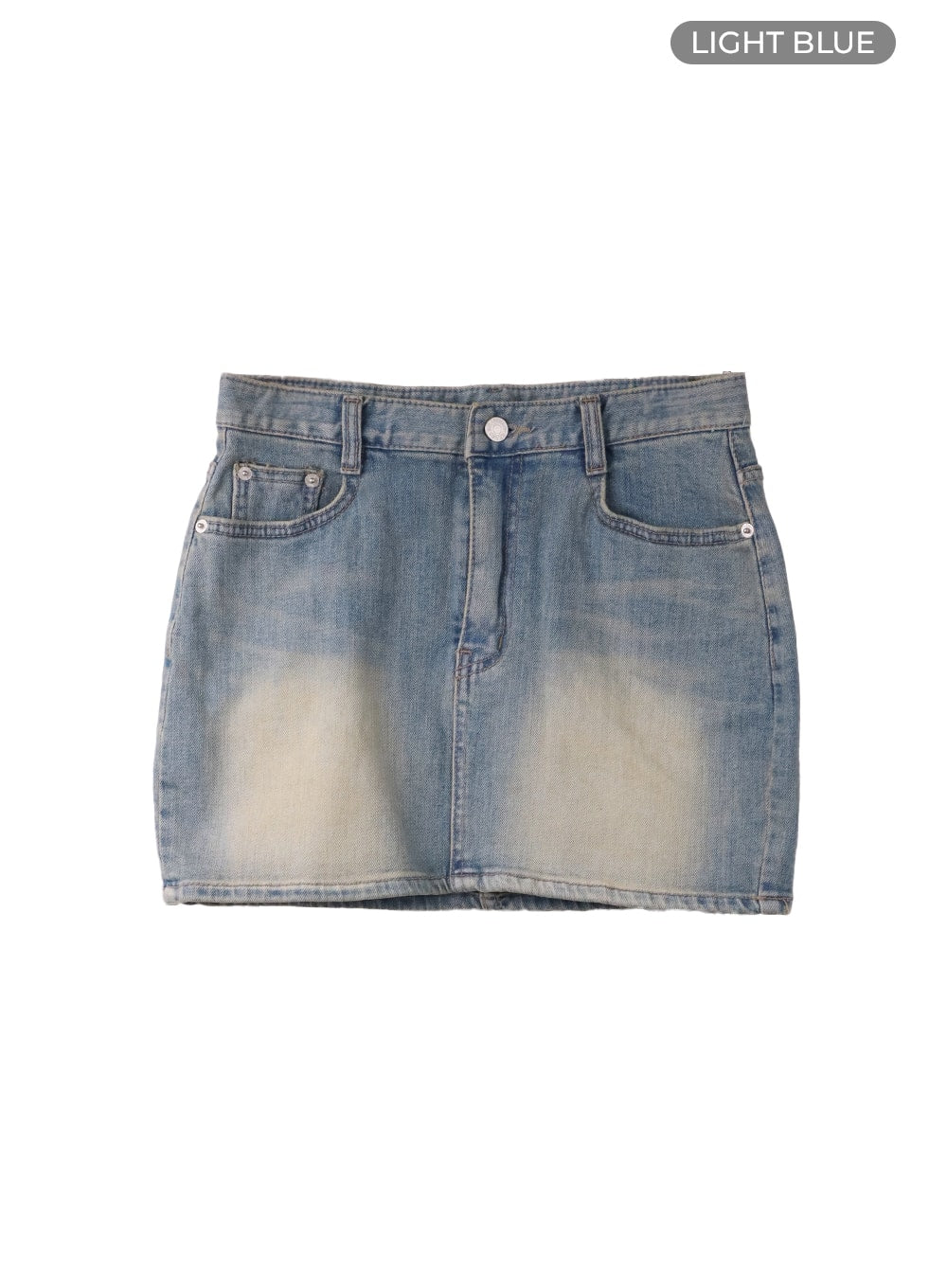 vintage-washed-denim-mini-skirt-cf420 / Light blue