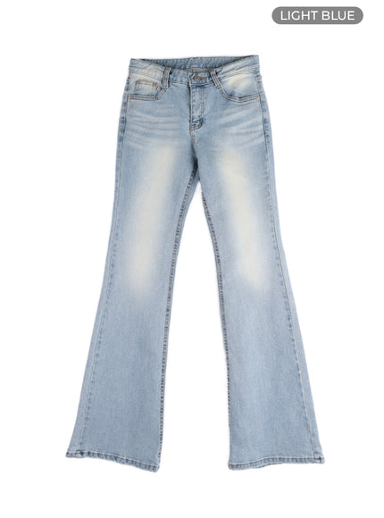 washed-bootcut-jeans-cm411 / Light blue