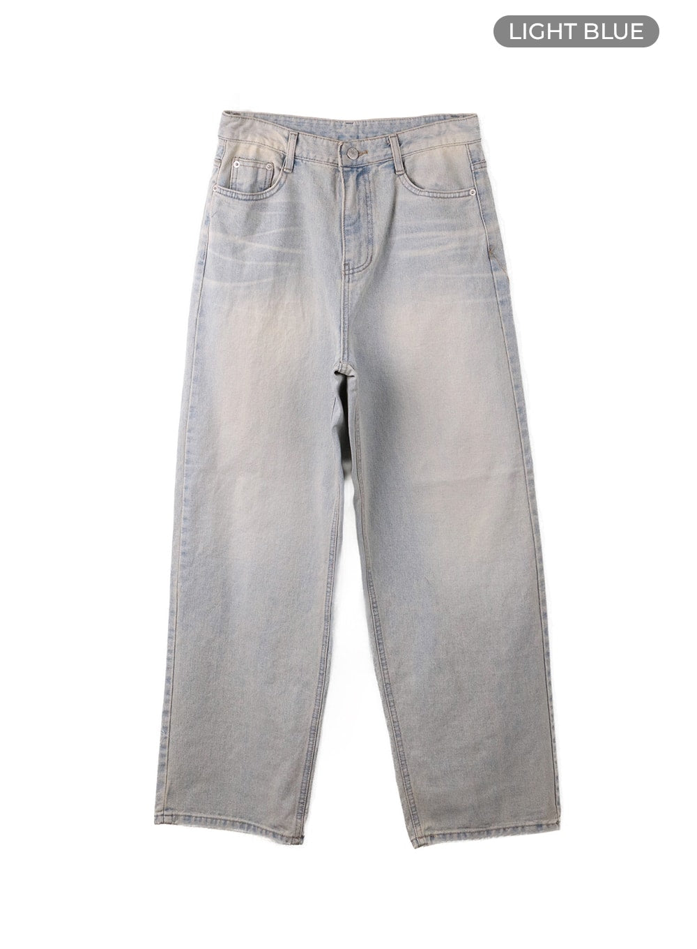 Washed Denim Wide-Leg Jeans CF419 in Light blue, size L
