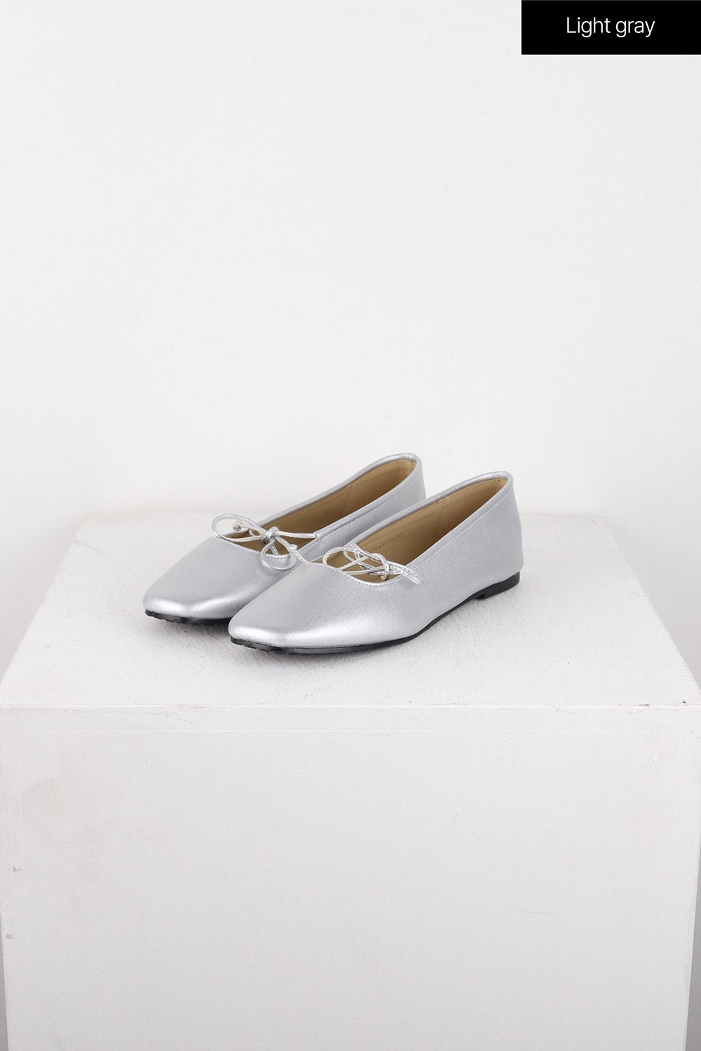 single-band-bowknot-ballet-mary-jane-flats-od326 / Light gray