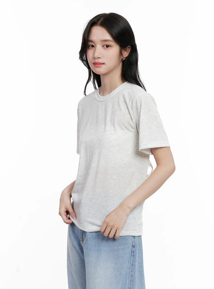 classic-round-neck-stretch-top-cl515 / Light gray