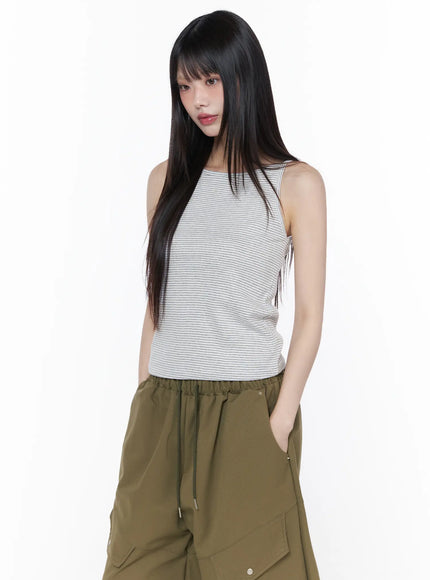 stripe-tank-top-cu519 / Light gray