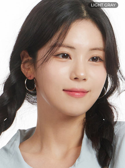 solid-hoop-earrings-om406 / Light gray