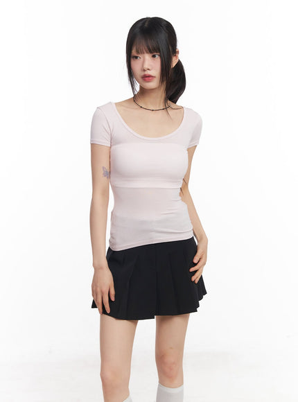 essential-slim-fit-crop-tee-cy514 / Light pink