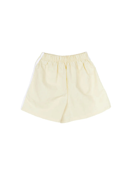 striped-athletic-shorts-ca524 / Light yellow