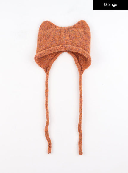 cat-knitted-hat-co327 / Orange