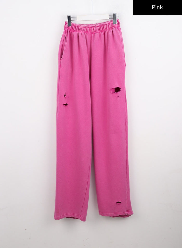 cut-out-cotton-wide-pants-co327 / Pink