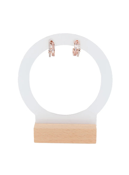 chunky-double-hoop-earrings-cg519 / Rose gold