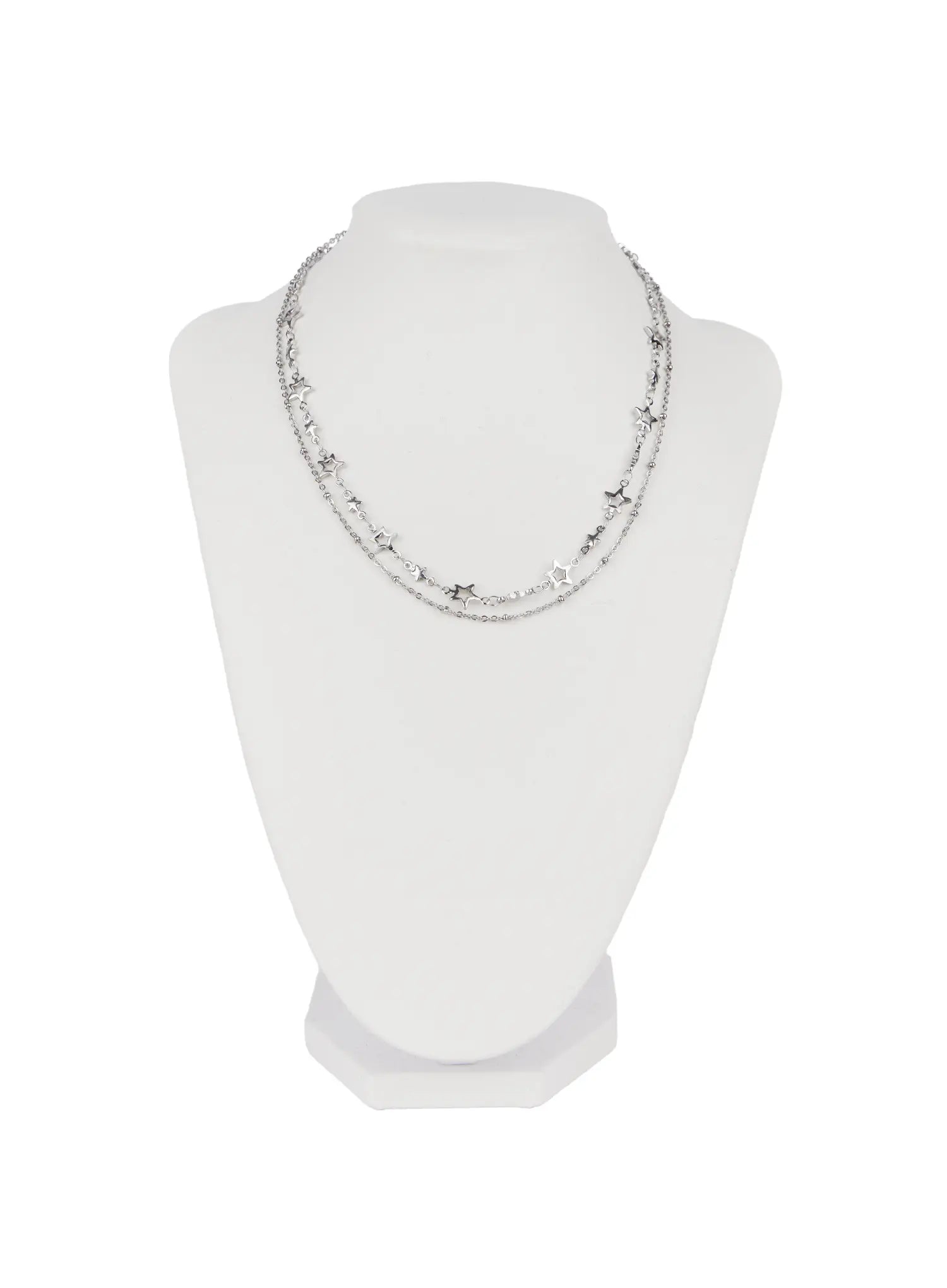 star-layered-necklace-cd501 / Silver