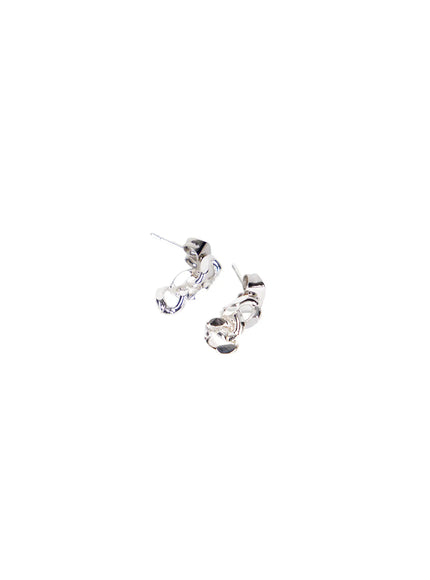 elegant-mini-chain-earrings-ca517 / Silver