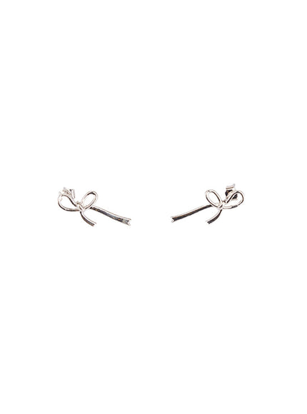 stretched-ribbon-earrings-cf528 / Silver