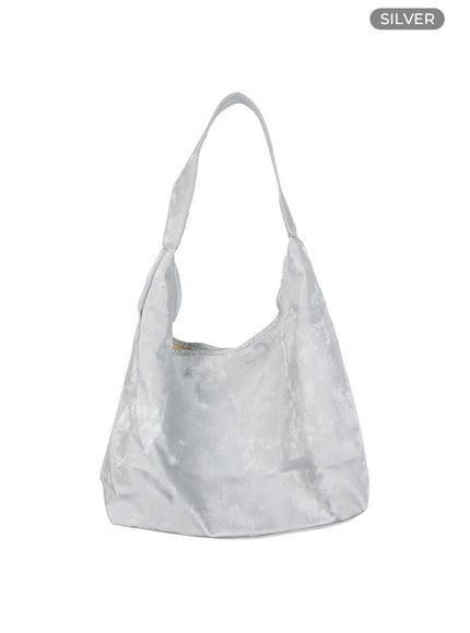 basic-faux-leather-shoulder-bag-og416 / Silver