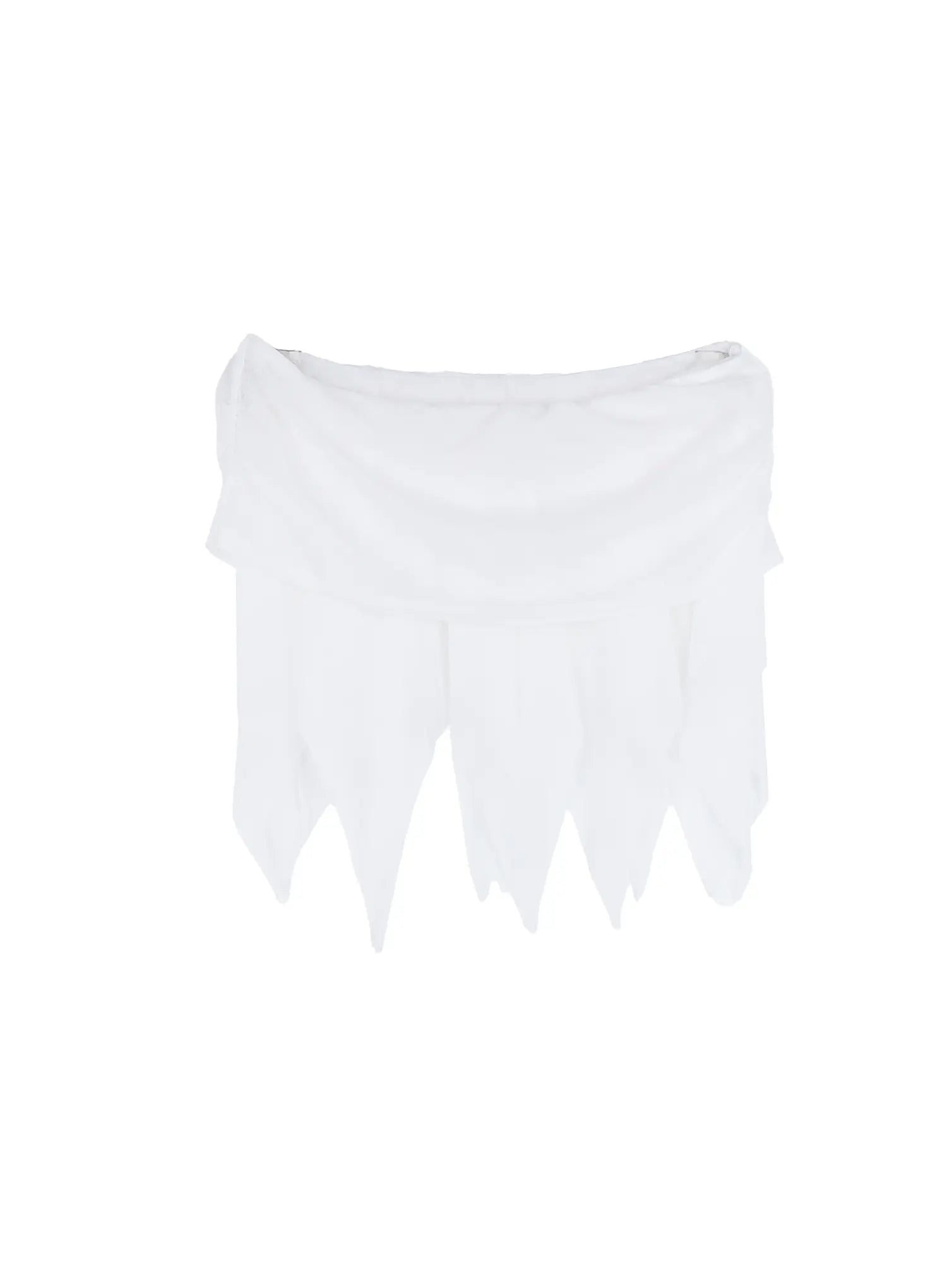 sheer-frill-asymmetric-mini-skirt-cl518 / White