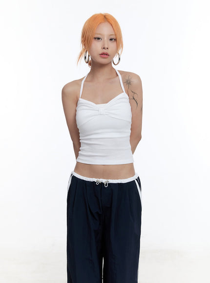 ribbon-halter-crop-top-cu502 / White