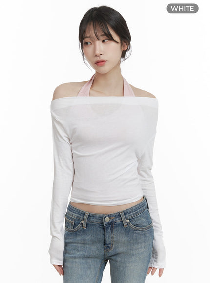 basic-off-shoulder-long-sleeve-ca402 / White