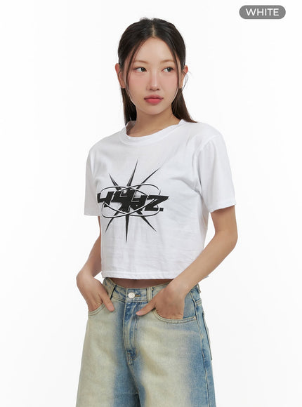 acubi-graphic-crop-tee-cl431 / White