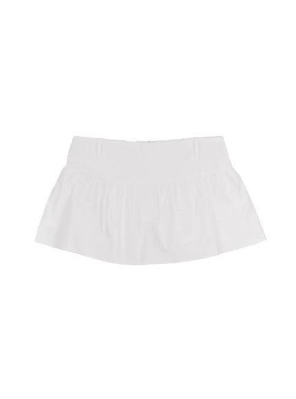 shirred-flared-mini-skirt-cm518 / White