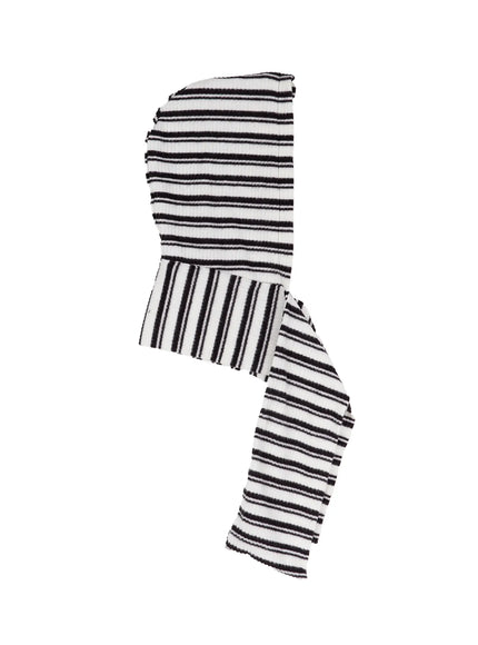 casual-striped-hooded-muffler-cj512 / White