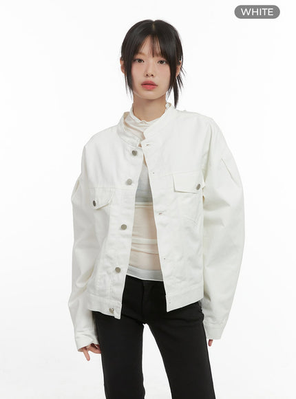 comfy-oversized-polyester-coat-cs412 / White