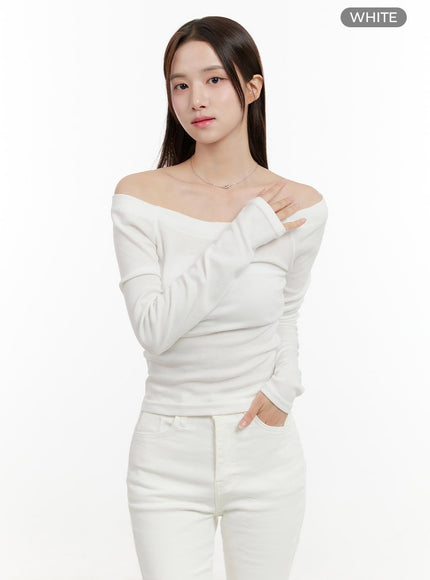 basic-slim-off-shoulder-top-og429 / White