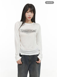 sheer-graphic-long-sleeve-tee-cg430 / White