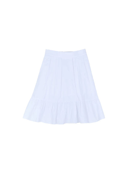cotton-tiered-midi-skirt-cg507 / White
