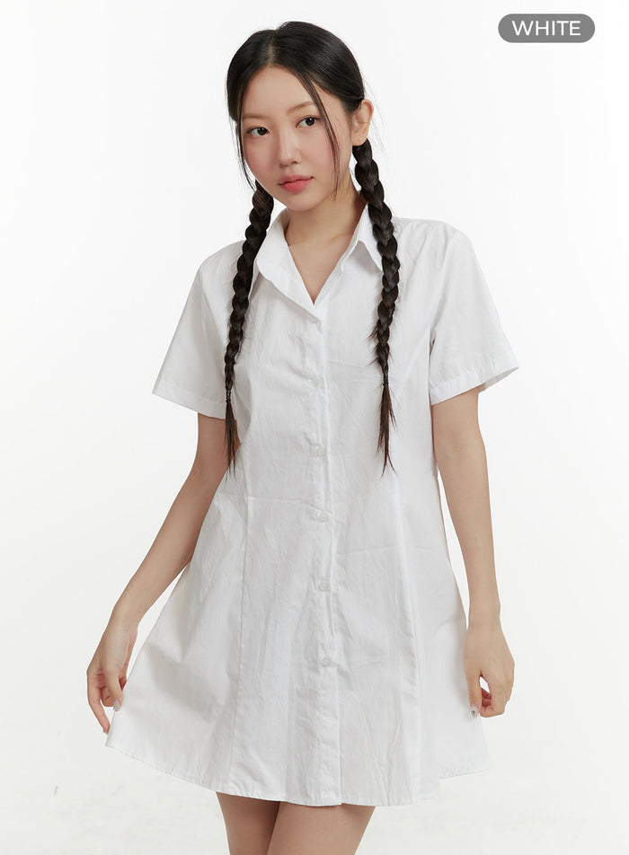 flare-collar-mini-dress-oy413 / White