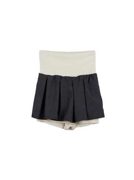 pleated-glam-mini-skirt-cd413 / White