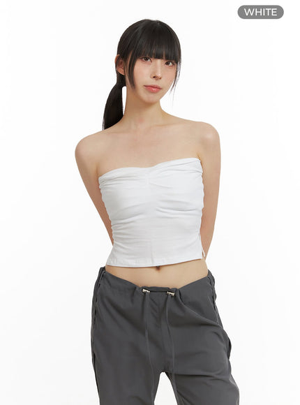 shirred-tube-top-cu424 / White