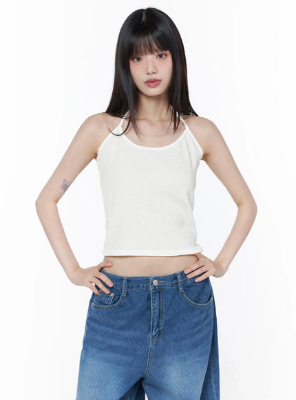 ribbed-halter-neck-tank-top-cu519 / White