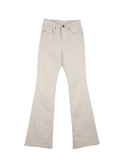 low-rise-slim-fit-flared-trousers-cj508 / White