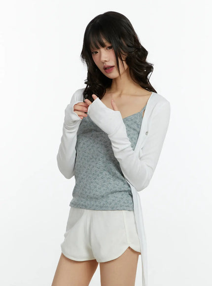 eyelet-crop-bolero-cf509 / White