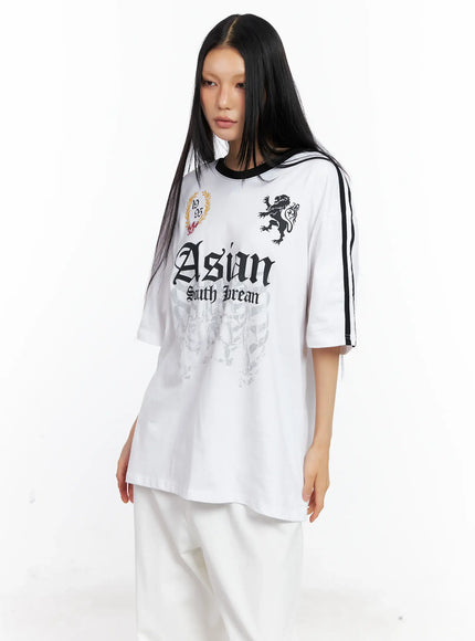 oversized-graphic-logo-tee-cl529 / White