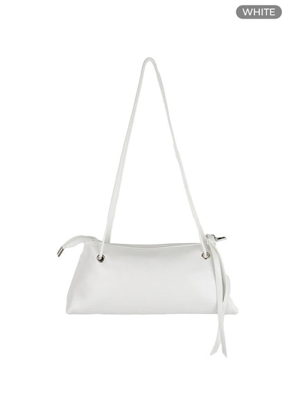 string-strap-faux-leather-shoulder-bag-ol411 / White