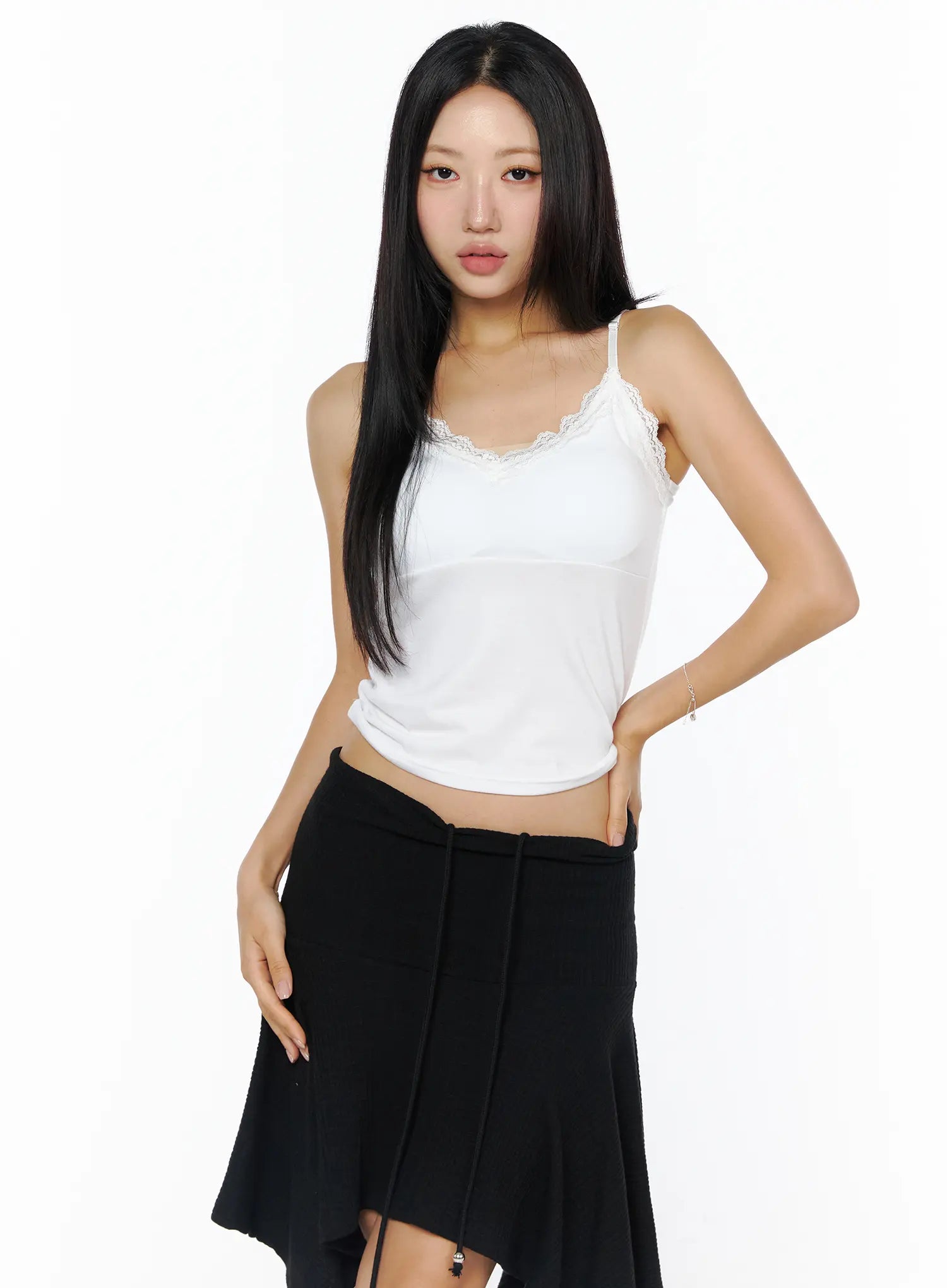 lace-trim-camisole-top-cu512 / White