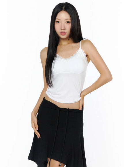 lace-trim-camisole-top-cu512 / White