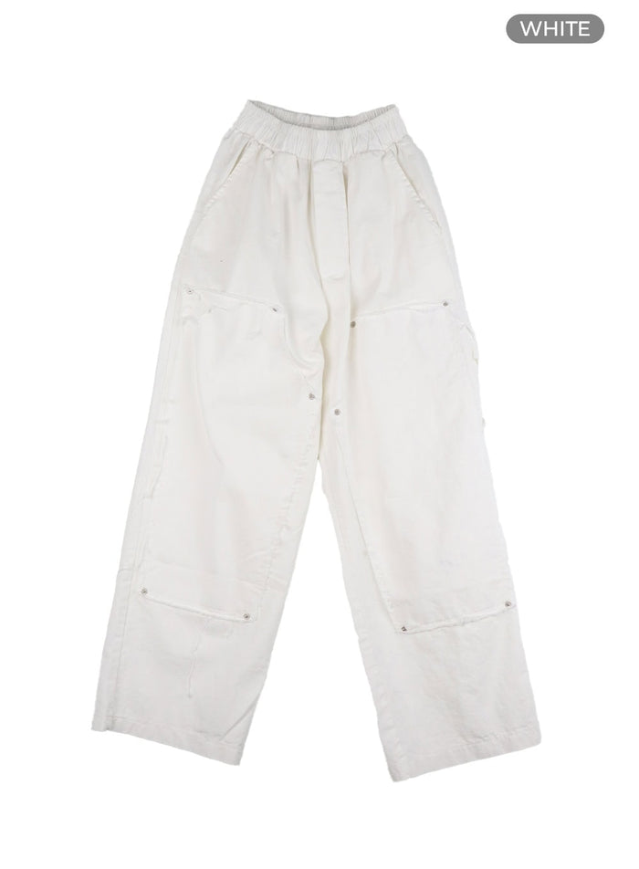 patched-wide-leg-pants-cy420 / White