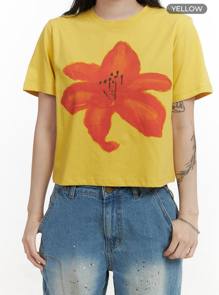 floral-bliss-graphic-tee-cy417 / Yellow