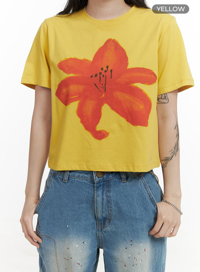 floral-bliss-graphic-tee-cy417 / Yellow