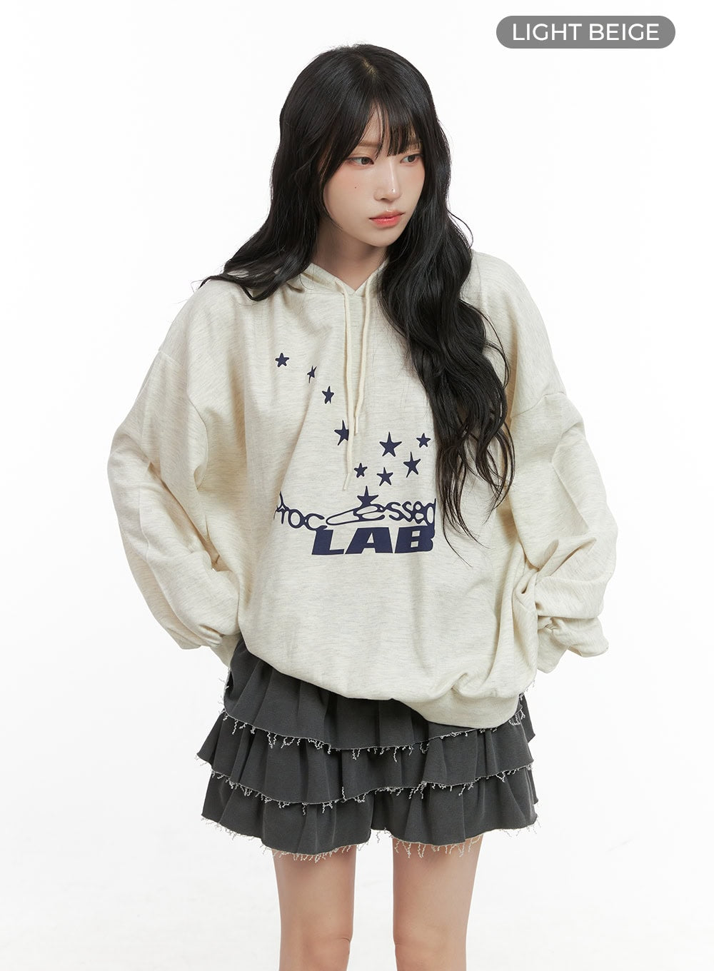 acubi-oversized-graphic-hoodie-cg421 / Light beige