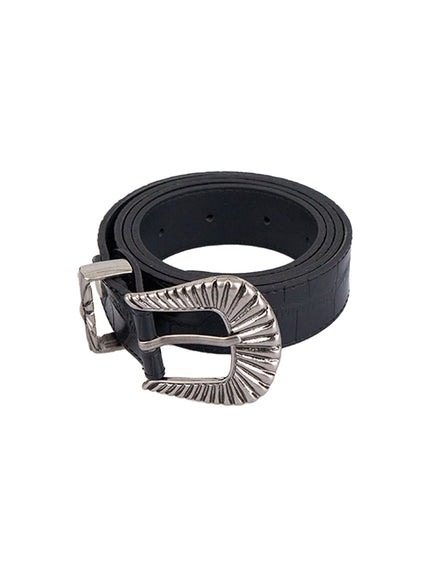 sleek-faux-leather-belt-cn420 / black