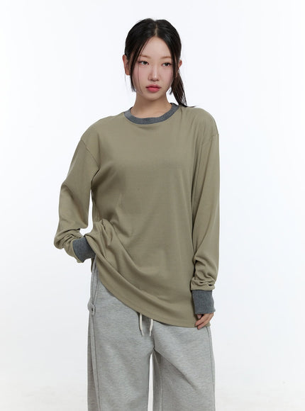 oversized-long-sleeve-tee-cd423 / Beige