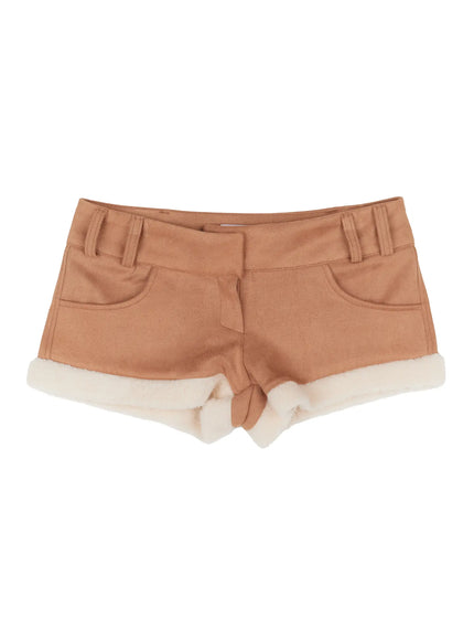 sherpa-lined-shorts-cn527 / Beige