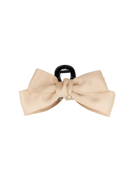 big-double-bow-claw-clip-f502 / Beige