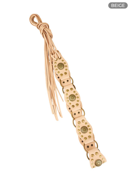 suede-vintage-chain-belt-cs404 / Beige