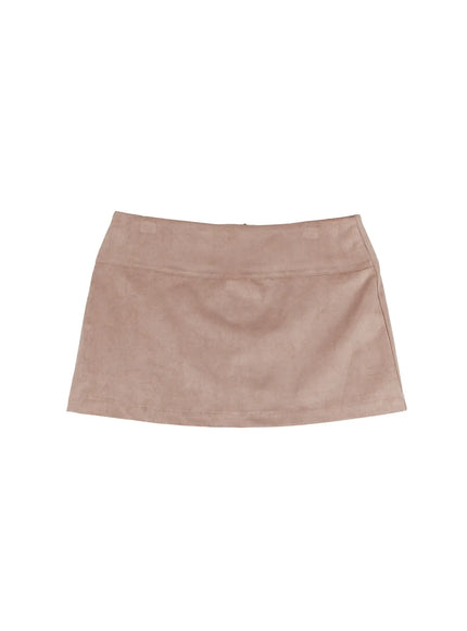 chic-suede-mini-skirt-co501 / Beige