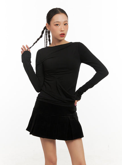 slimfit-round-neck-top-cd410 / Black